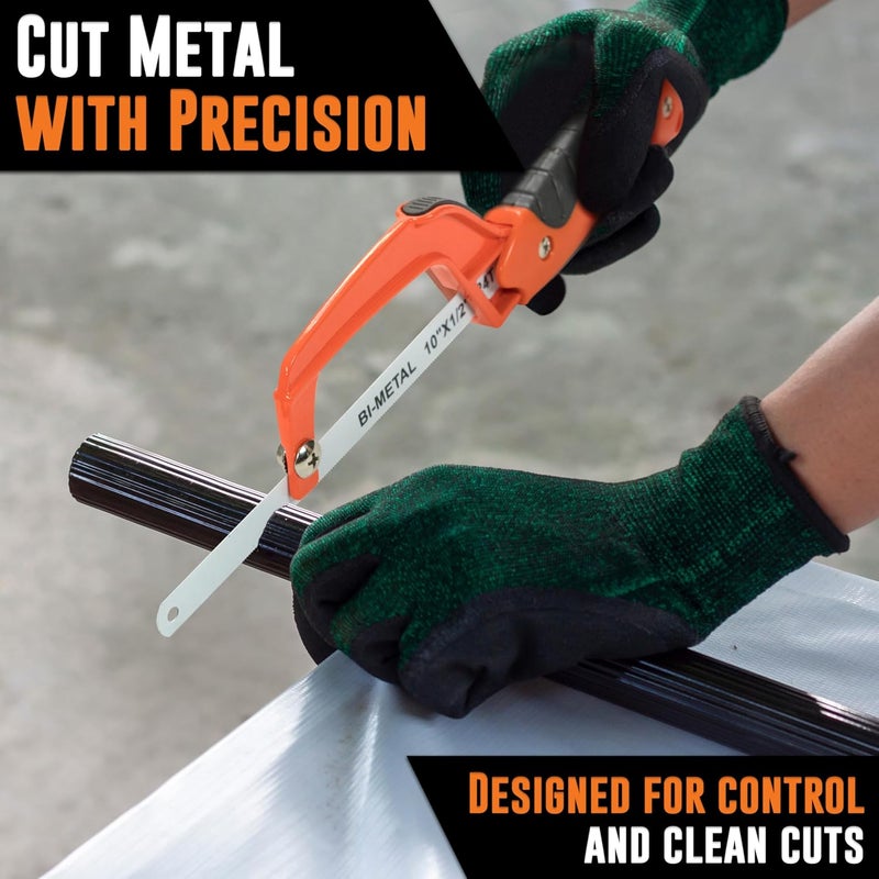 AMERICAN MUTT TOOLS Mutt Tools Mini Hacksaw for Metal with 10-inch Bi-Metal Blade for Precision Cutting - Compatible with 10" and 12" Blades - Small Cutting Saw - Image 5